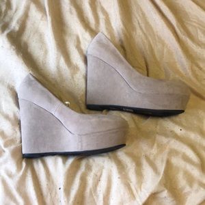 Beige wedges